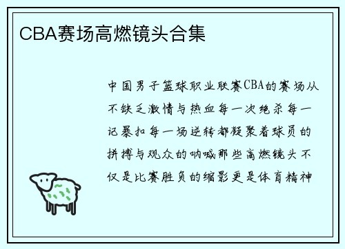 CBA赛场高燃镜头合集